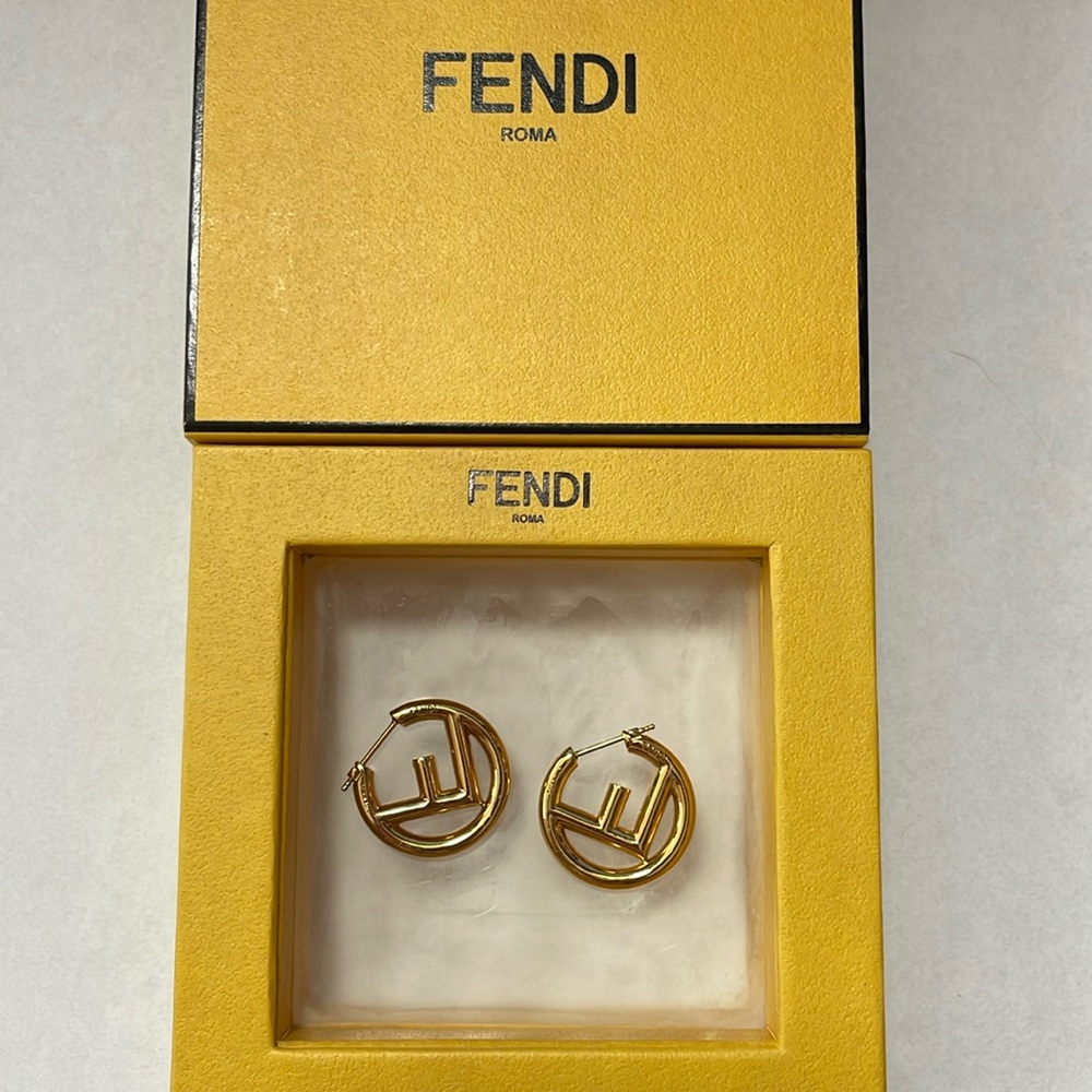 F is for Fendi Gold Hoop Earrings